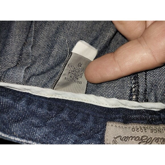 Eddie Bauer Blue Denim Midi Skirt Size 10 Back Slit - Picture 6 of 6